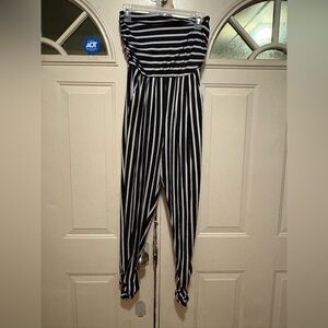 Absolutely Monochrome Striped Jumpsuit